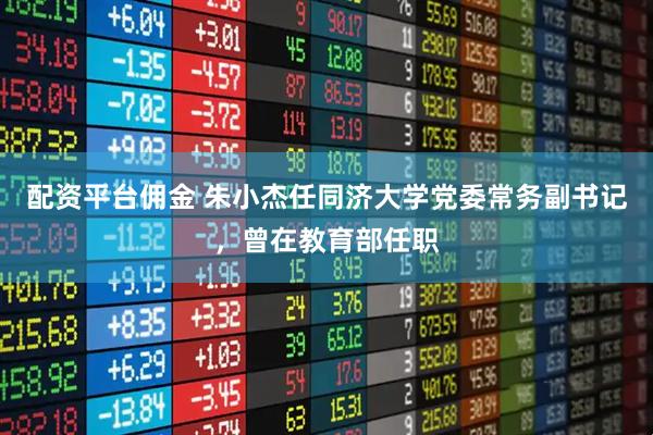 配资平台佣金 朱小杰任同济大学党委常务副书记，曾在教育部任职